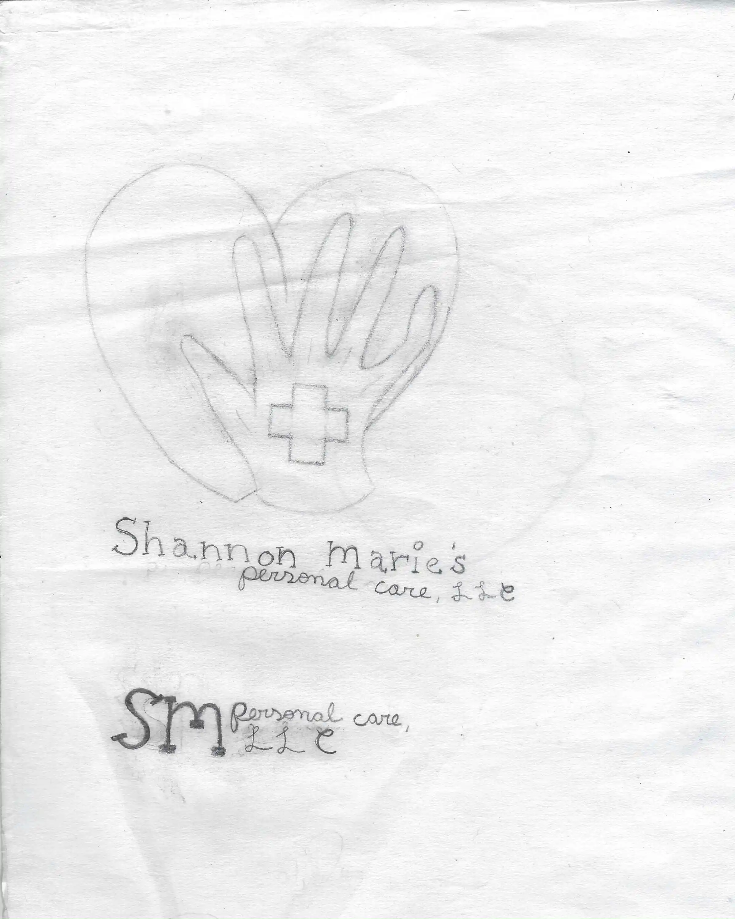 shrinked Hand over a heart sketch